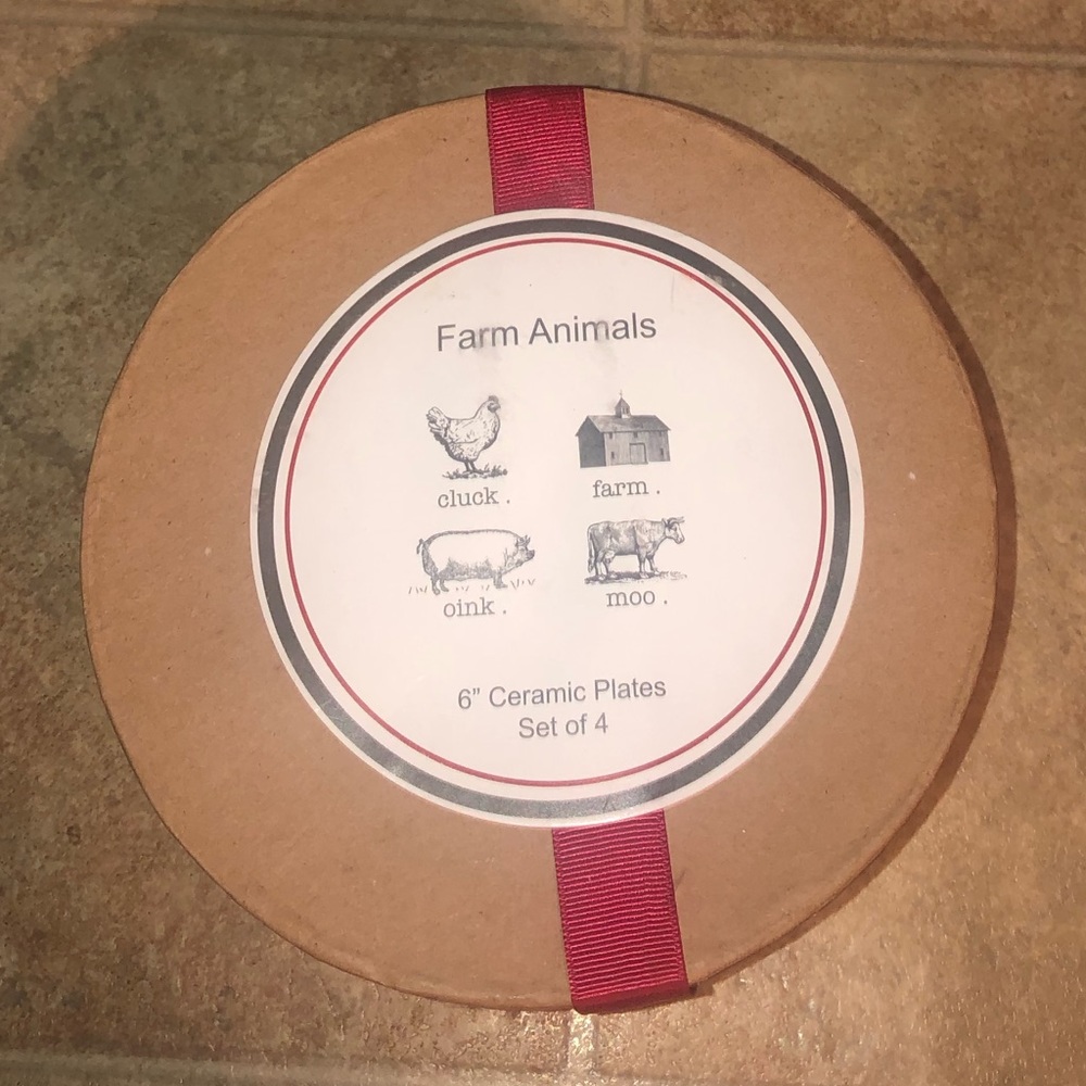 Rae Dunn farm life plates